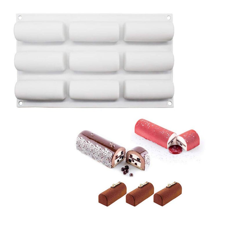 Joyeee Silicone Mousse Cake Mold, 3D Cylindre Cake Mold Trays/Pastry Desserts Mould, Food Grade, for Halloween Christmas Cake Dessert Mousse Chocolate Chiffon Truffle Cheesecake Ice cream Brownie - Image 2
